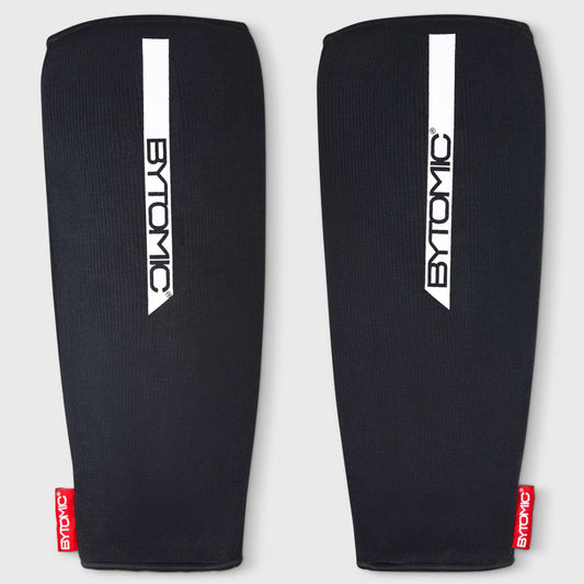 Black/White Bytomic Red Label Elasticated Shin Guards